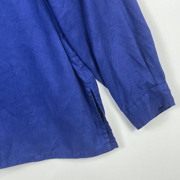 Chico's Indigo‎ Suede Feel Long Sleeve Button Front Blouse Shirt Womens 3 XL 16 - Picture 4 of 7